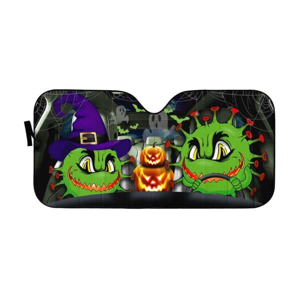 Gearhuman 3D Angry Virus Halloween Custom Car Auto Sunshade GV10095 Auto Sunshade 57''x27.5''