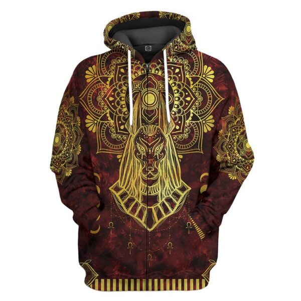 Gearhuman 3D Anubis Egypt Custom Tshirt Hoodie Apparel GK06013 3D Apparel Zip Hoodie S 