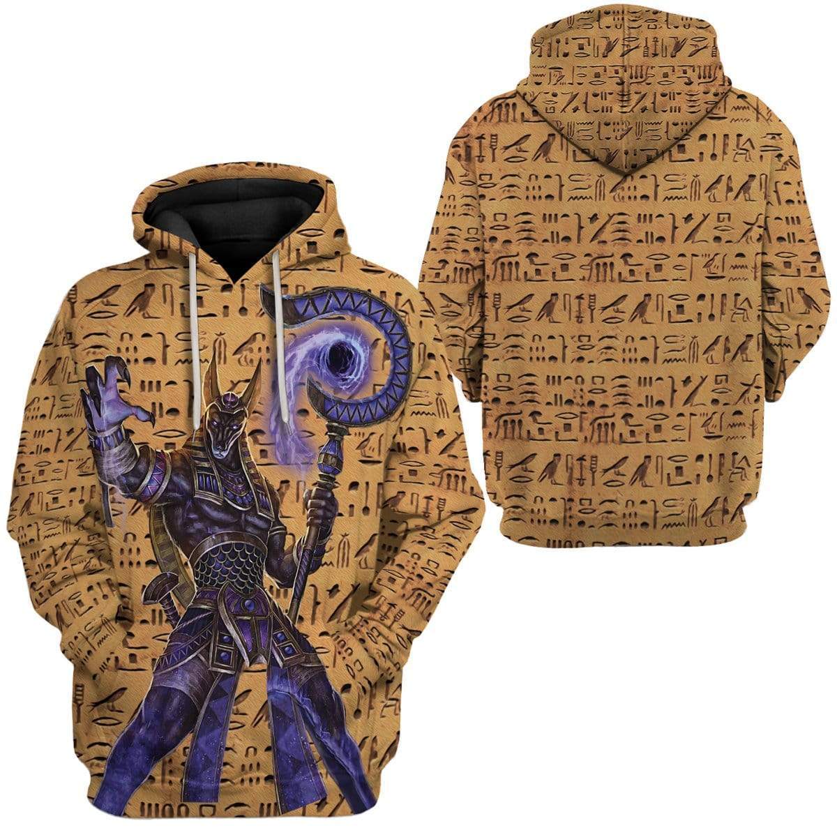 Gearhuman 3D Anubis Egyptian Ancient God Custom T-Shirts Hoodies Apparel HD-TA1002202 3D Custom Fleece Hoodies