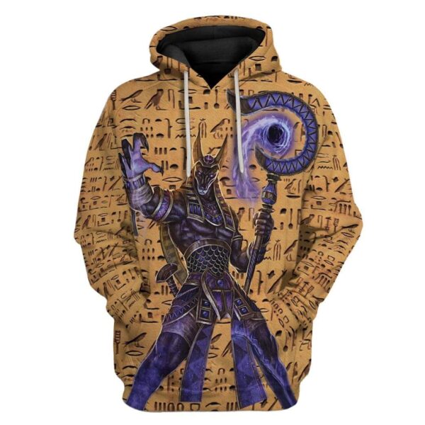 Gearhuman 3D Anubis Egyptian Ancient God Custom T-Shirts Hoodies Apparel HD-TA1002202 3D Custom Fleece Hoodies Hoodie S 