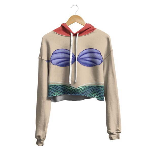 Gearhuman 3D Ariel Mermaid Custom Crop Hoodie CC08121 Crop Hoodie