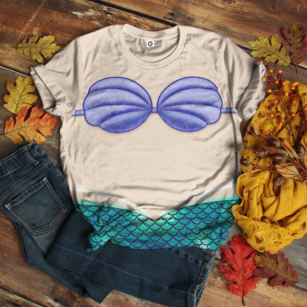 Gearhuman 3D Ariel Mermaid Custom Tshirt Hoodie Appreal CC24111 3D Apparel