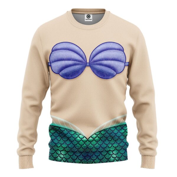 Gearhuman 3D Ariel Mermaid Custom Tshirt Hoodie Appreal CC24111 3D Apparel Long Sleeve S