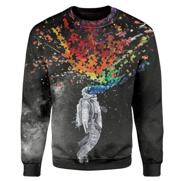 Gearhuman 3D Autism Astronaut Custom T-Shirts Hoodies Apparel AU-TA1002206 3D Custom Fleece Hoodies Long Sleeve S