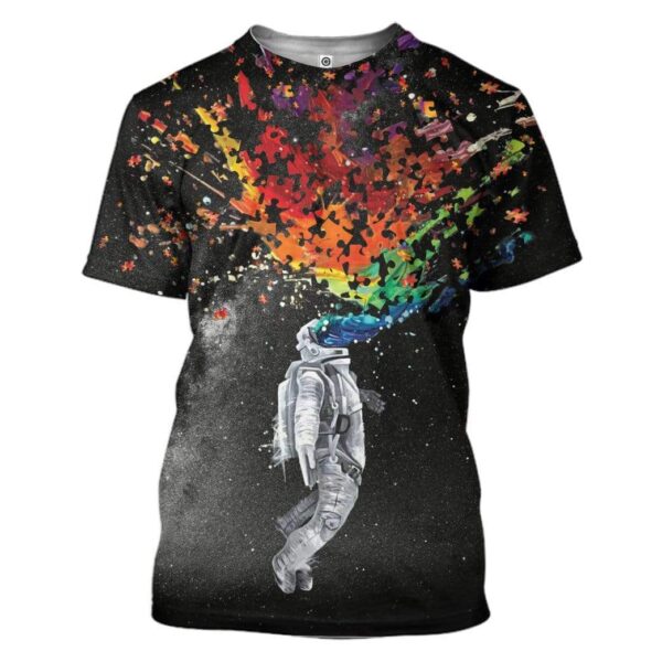 Gearhuman 3D Autism Astronaut Custom T-Shirts Hoodies Apparel AU-TA1002206 3D Custom Fleece Hoodies T-Shirt S 