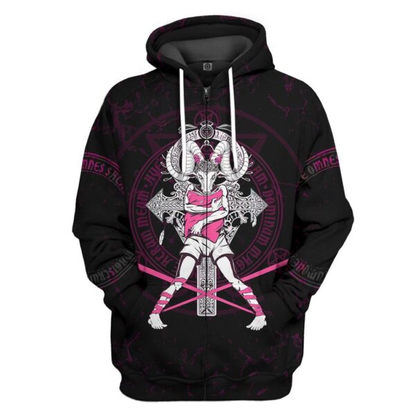 Gearhuman 3D Baphomet Custom Hoodie Apparel GT21093 3D Apparel Zip Hoodie S