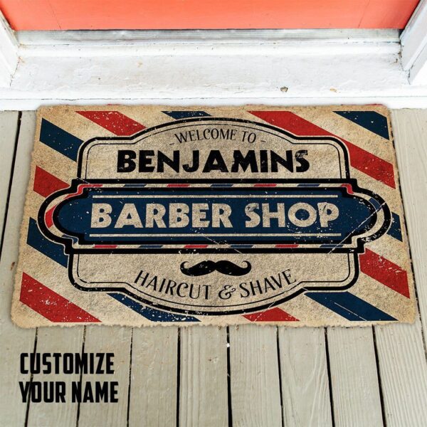 Gearhuman 3D Barber Shop Custom Name Doormat ZK0906212 Doormat