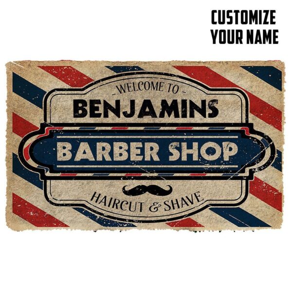 Gearhuman 3D Barber Shop Custom Name Doormat ZK0906212 Doormat Doormat S(15,8inchx23,6inch) 