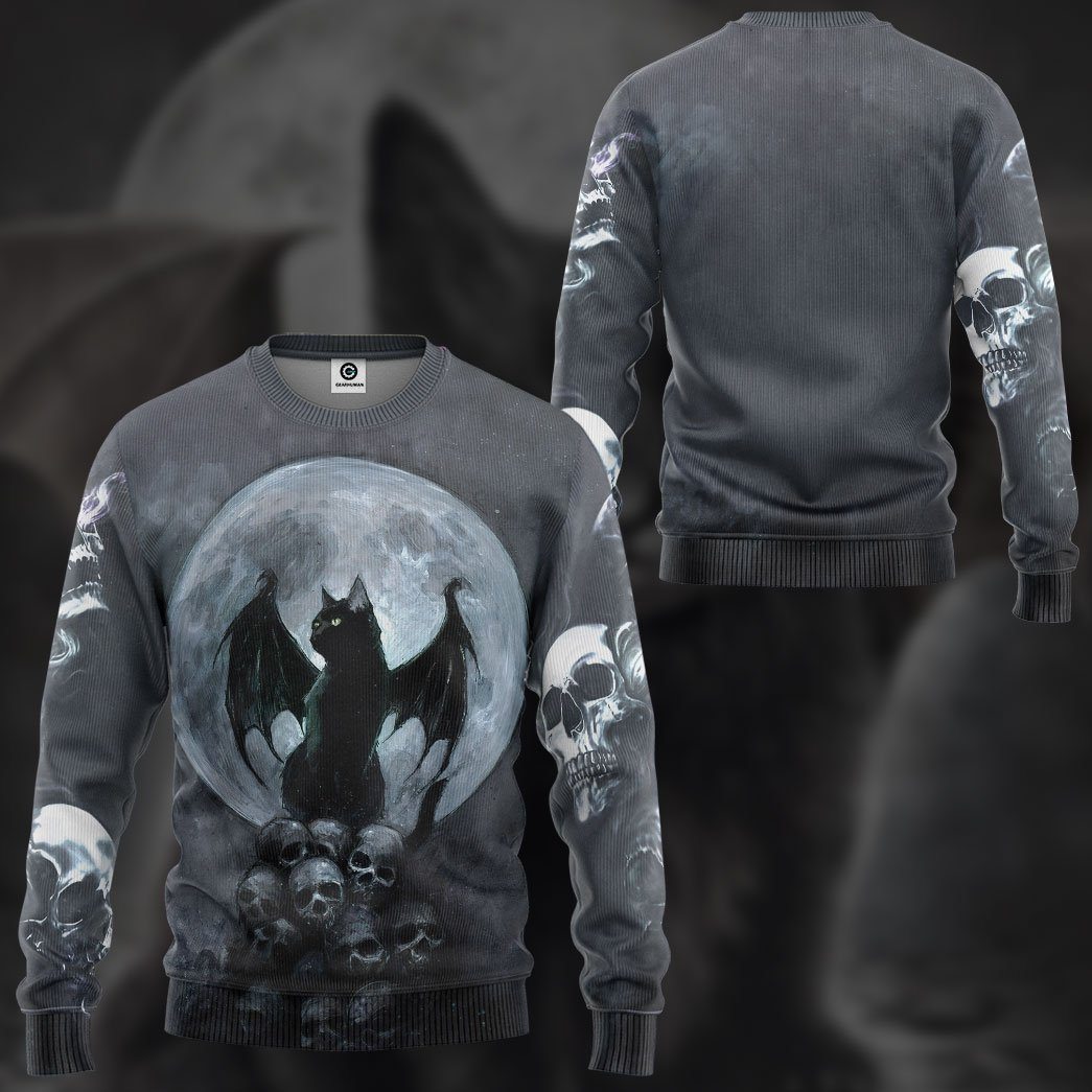 Gearhuman 3D Bat Cat Custom Tshirt Hoodie Apparel GB04112 3D Apparel