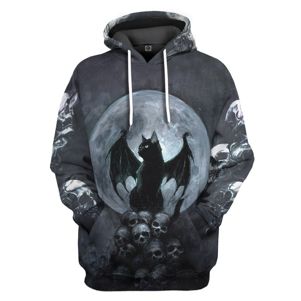 Gearhuman 3D Bat Cat Custom Tshirt Hoodie Apparel GB04112 3D Apparel Hoodie S