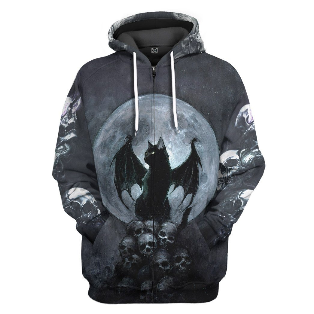 Gearhuman 3D Bat Cat Custom Tshirt Hoodie Apparel GB04112 3D Apparel Zip Hoodie S