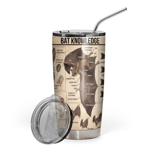 Gearhuman 3D Bat Knowledge Custom Name Design Insulated Vacuum Tumbler GV28121 Tumbler Short 20oz 