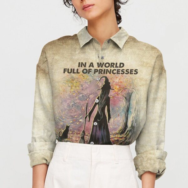 Gearhuman 3D Be A Witch Linen Shirt For Woman GH29094 Linen Shirt 