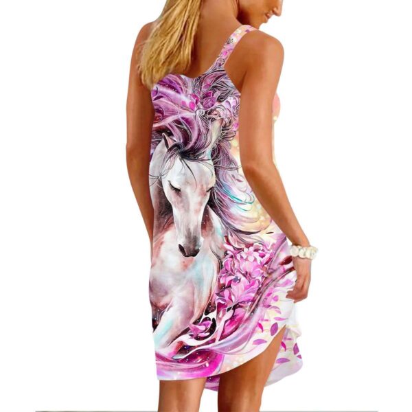 Gearhuman 3D Beautiful Horse Sleeveless Beach Dress ZZ2306211 Beach Dress 
