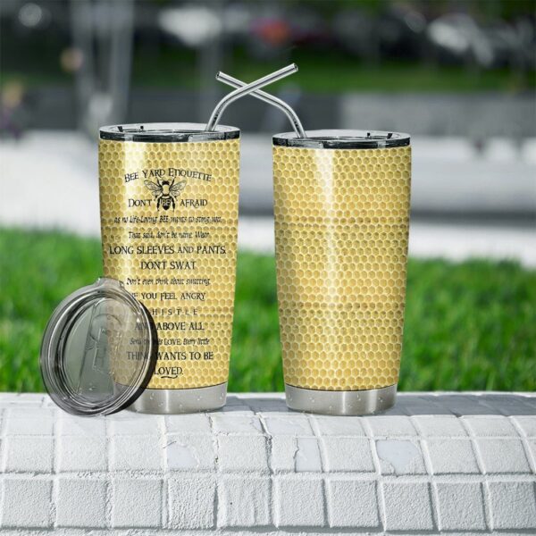 Gearhuman 3D Bee Custom Design Vacuum Insulated Tumbler GB10111 Tumbler Short 20oz