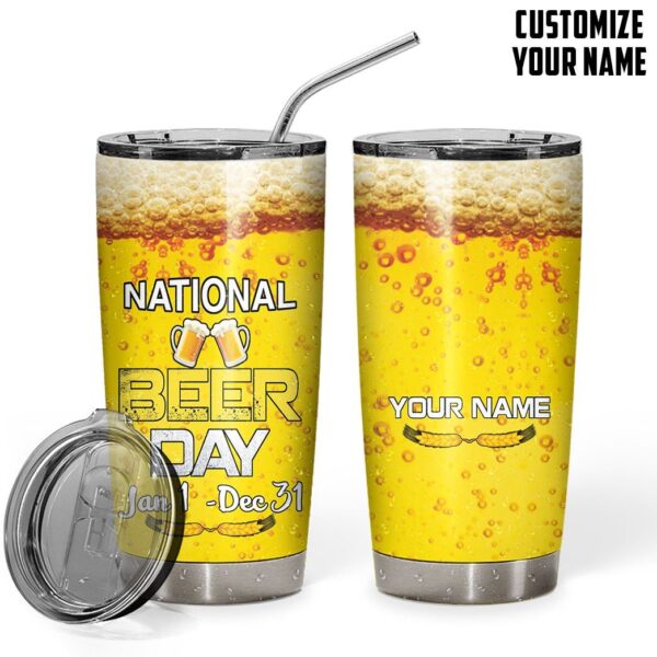 Gearhuman 3D Beer Day Custom Name Design Vacuum Insulated Tumbler GV310811 Tumbler