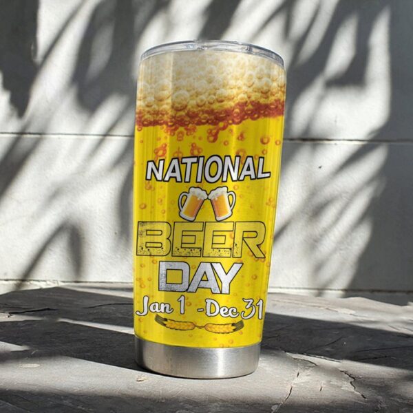 Gearhuman 3D Beer Day Custom Name Design Vacuum Insulated Tumbler GV310811 Tumbler 