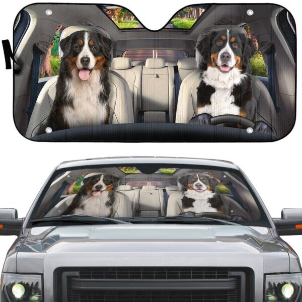 Gearhuman 3D Bernese Mountain Dog Auto Car Sunshade GV01035 Auto Sunshade