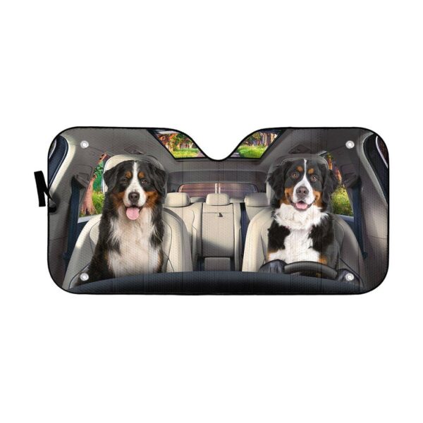 Gearhuman 3D Bernese Mountain Dog Auto Car Sunshade GV01035 Auto Sunshade 57''x27.5''
