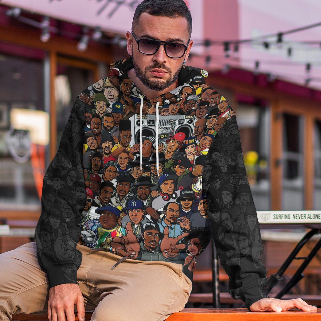 Gearhuman 3D Best Rapper of Hiphop Custom Hoodie Apparel GJ23091 3D Apparel