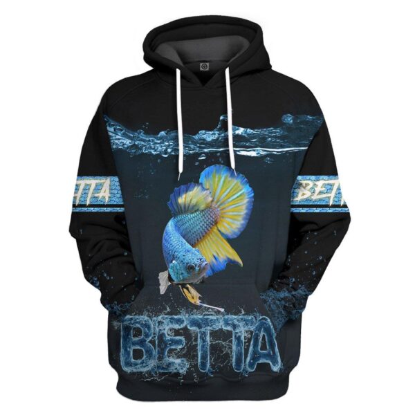 Gearhuman 3D Betta Lovers Custom Tshirt Hoodie Apparel GV171112 3D Apparel Hoodie S 