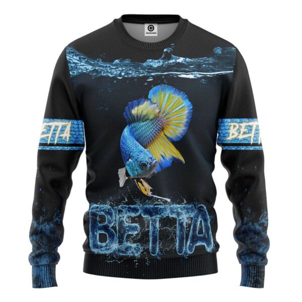 Gearhuman 3D Betta Lovers Custom Tshirt Hoodie Apparel GV171112 3D Apparel Long Sleeve S 