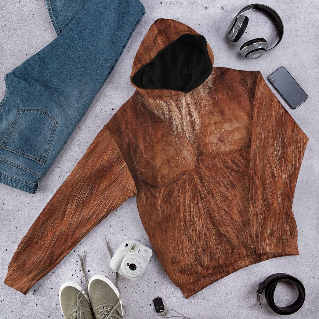 Gearhuman 3D Bigfoot Costume Tshirt Hoodie Apparel GL23111 3D Apparel