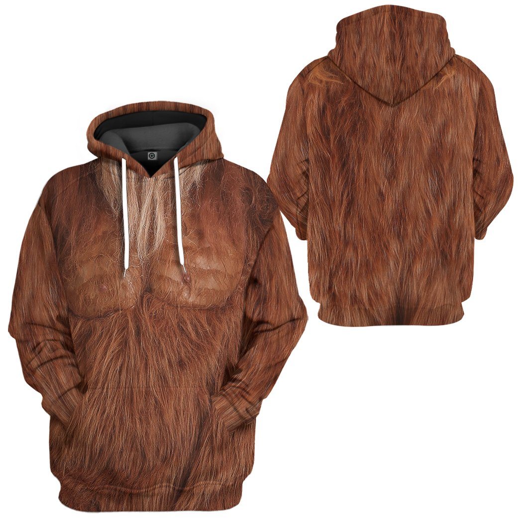 Gearhuman 3D Bigfoot Costume Tshirt Hoodie Apparel GL23111 3D Apparel