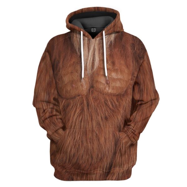 Gearhuman 3D Bigfoot Costume Tshirt Hoodie Apparel GL23111 3D Apparel Hoodie S 