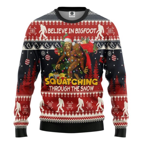 Gearhuman 3D Bigfoot Ugly Sweater GL10121 3D Apparel Long Sleeve S 