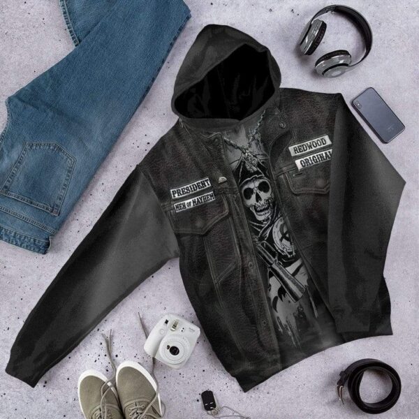 Gearhuman 3D Biker Allover Custom Hoodie Apparel GW30078 3D Custom Fleece Hoodies 