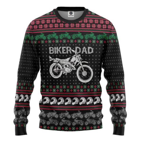 Gearhuman 3D Biker Dad Braaap Ugly Christmas Sweater Tshirt Hoodie Apparel GV29102 3D Apparel Long Sleeve S