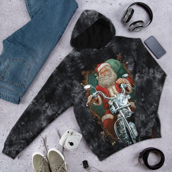 Gearhuman 3D Biker Santa Claus Custom Hoodie Apparel GW051011 3D Apparel 