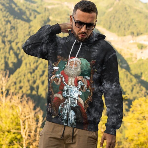 Gearhuman 3D Biker Santa Claus Custom Hoodie Apparel GW051011 3D Apparel 