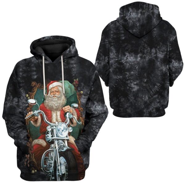 Gearhuman 3D Biker Santa Claus Custom Hoodie Apparel GW051011 3D Apparel 