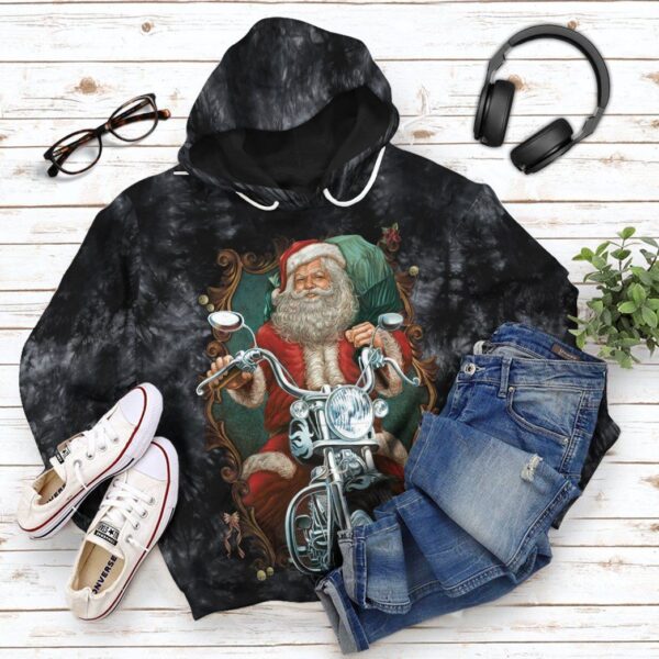 Gearhuman 3D Biker Santa Claus Custom Hoodie Apparel GW051011 3D Apparel 