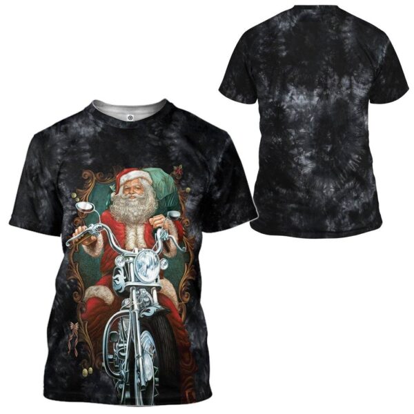 Gearhuman 3D Biker Santa Claus Custom Tshirt Apparel GW051011 3D T-shirt