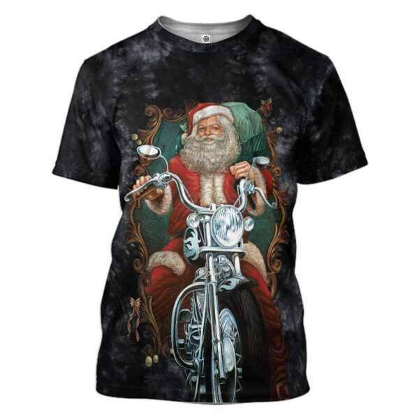 Gearhuman 3D Biker Santa Claus Custom Tshirt Apparel GW051011 3D T-shirt T-Shirt S 
