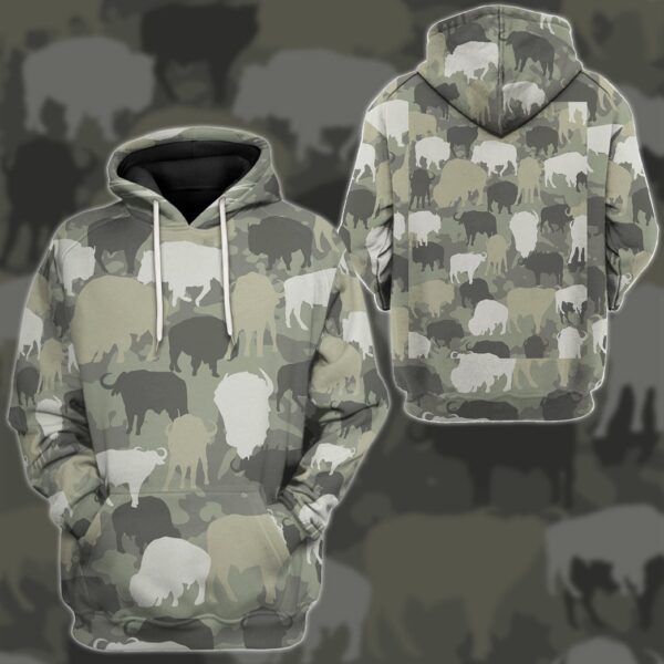 Gearhuman 3D Bison Camo Custom Tshirt Hoodie Apparel GV17125 3D Apparel 