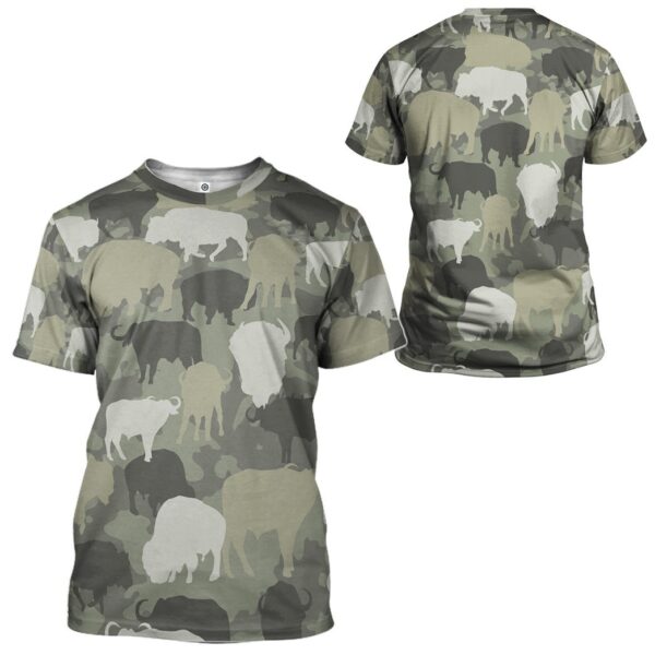 Gearhuman 3D Bison Camo Custom Tshirt Hoodie Apparel GV17125 3D Apparel 