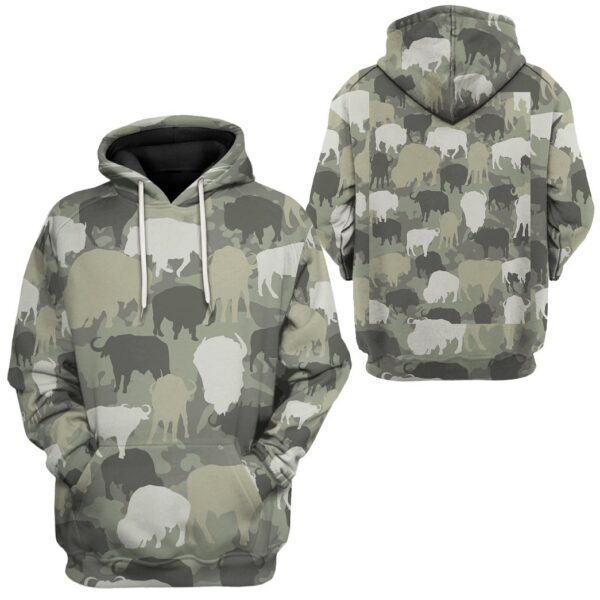 Gearhuman 3D Bison Camo Custom Tshirt Hoodie Apparel GV17125 3D Apparel 