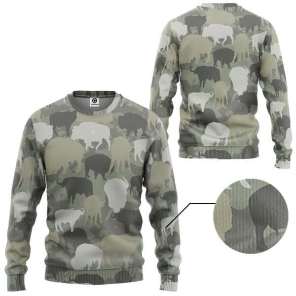 Gearhuman 3D Bison Camo Custom Tshirt Hoodie Apparel GV17125 3D Apparel 