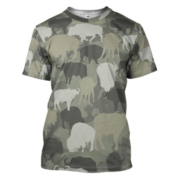 Gearhuman 3D Bison Camo Custom Tshirt Hoodie Apparel GV17125 3D Apparel T-Shirt S 