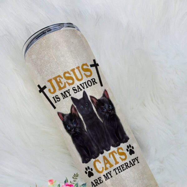 Gearhuman 3D Black Cats Are My Therapy Tumbler GB02031 Tumbler