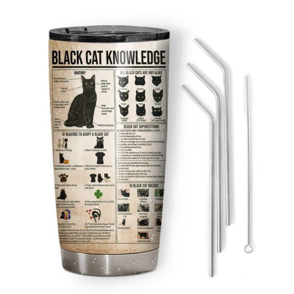 Gearhuman 3D Black Cats Are My Therapy Tumbler GB02031 Tumbler