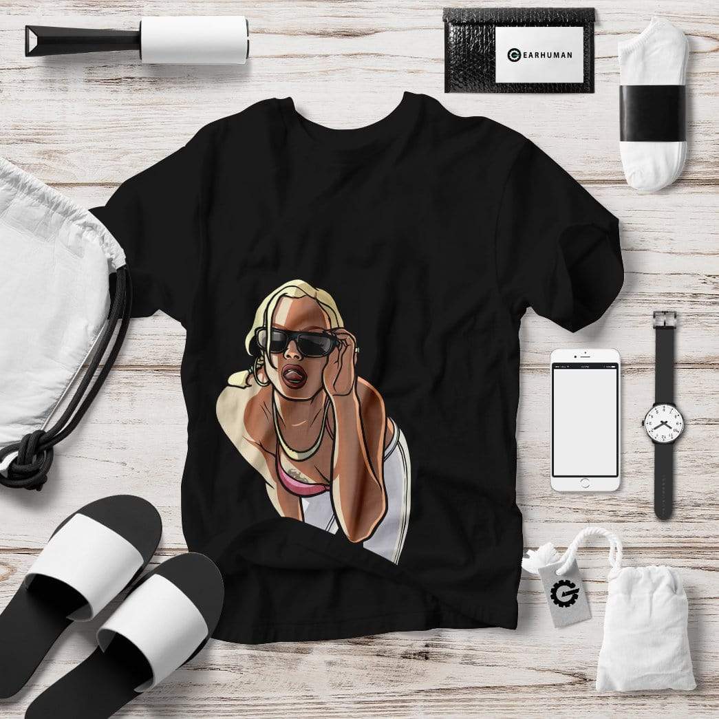 Gearhuman 3D Black GTA San Andreas Custom Apparel GS11062 3D Custom Fleece Hoodies