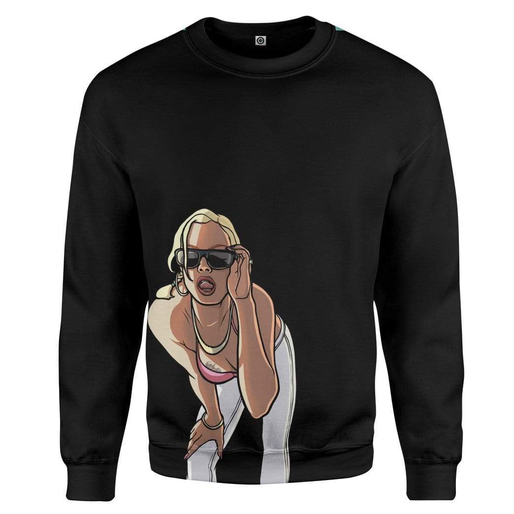 Gearhuman 3D Black GTA San Andreas Custom Apparel GS11062 3D Custom Fleece Hoodies Long Sleeve S