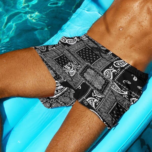 Gearhuman 3D Black Multiple Paisley Bandanas Shorts ZK3105214 Men Shorts