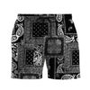 Gearhuman 3D Black Multiple Paisley Bandanas Shorts ZK3105214 Men Shorts Beach Shorts / S
