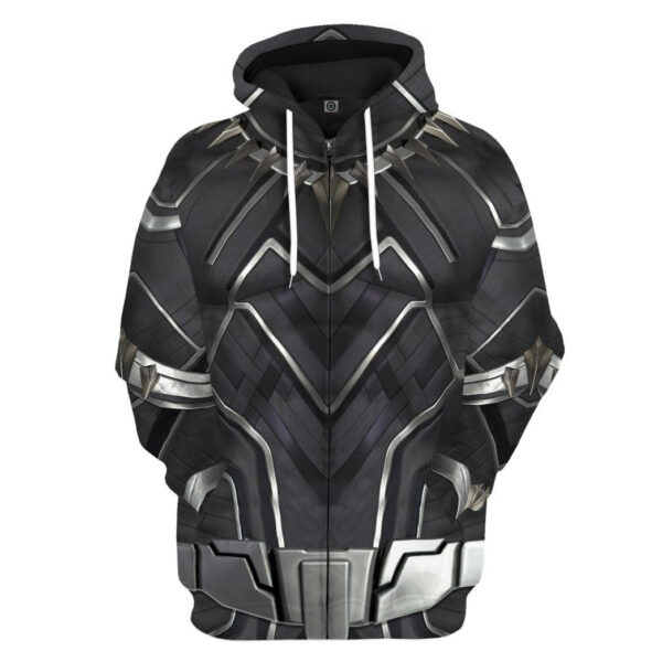 Gearhuman 3D Black Panther Costume Custom Hoodie Apparel GW210814 3D Custom Fleece Hoodies Zip Hoodie S